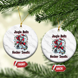 Jingle Bells Hockey Smells Ceramic Ornament Funny Santa Ice Hockey Christmas Gift TS12 1pc White Marble Print Your Wear