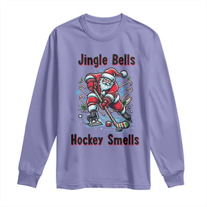 Jingle Bells Hockey Smells Long Sleeve Shirt Funny Santa Ice Hockey Christmas Gift TS12 Violet Print Your Wear