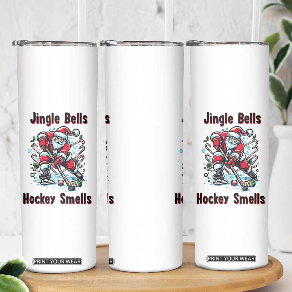 Jingle Bells Hockey Smells Skinny Tumbler Funny Santa Ice Hockey Christmas Gift TS12 Print Your Wear