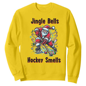 Jingle Bells Hockey Smells Sweatshirt Funny Santa Ice Hockey Christmas Gift TS12 Daisy Print Your Wear