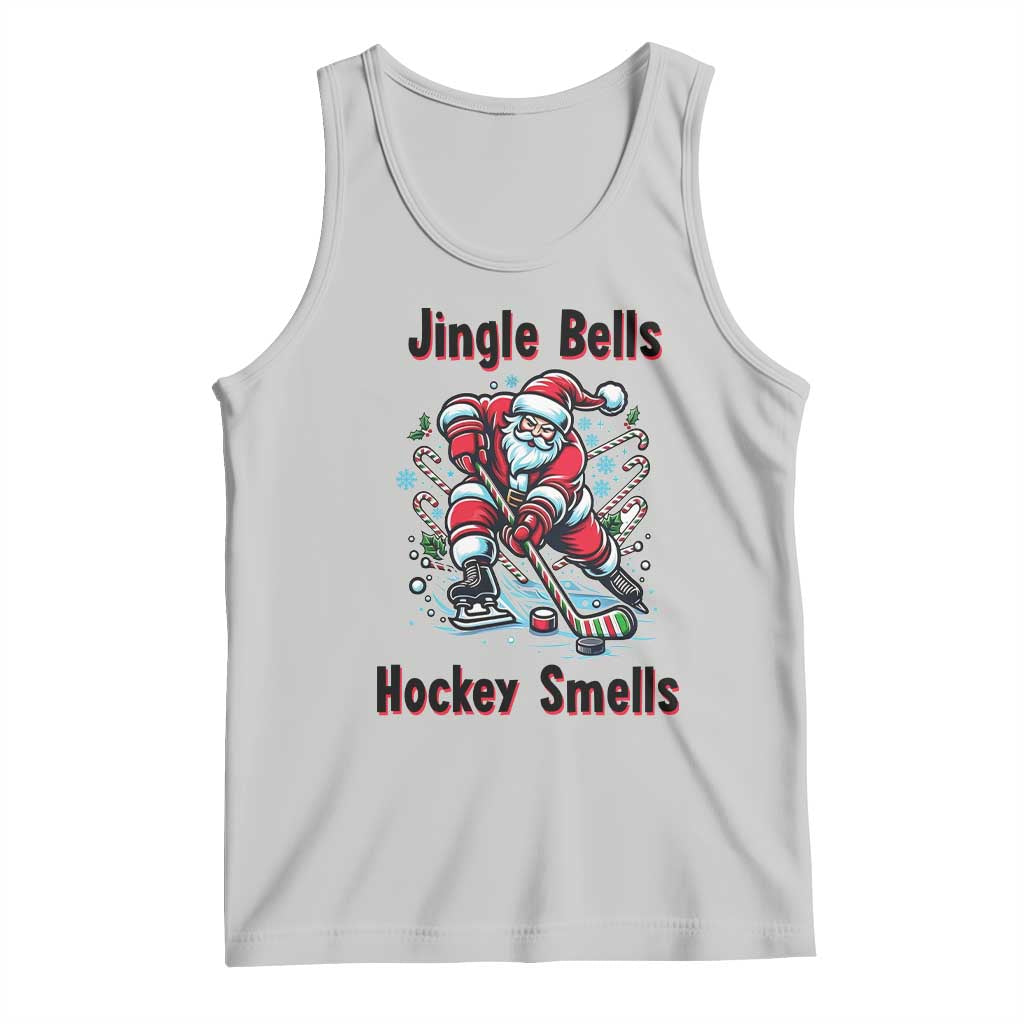 Jingle Bells Hockey Smells Tank Top Funny Santa Ice Hockey Christmas Gift TS12 Ash Print Your Wear