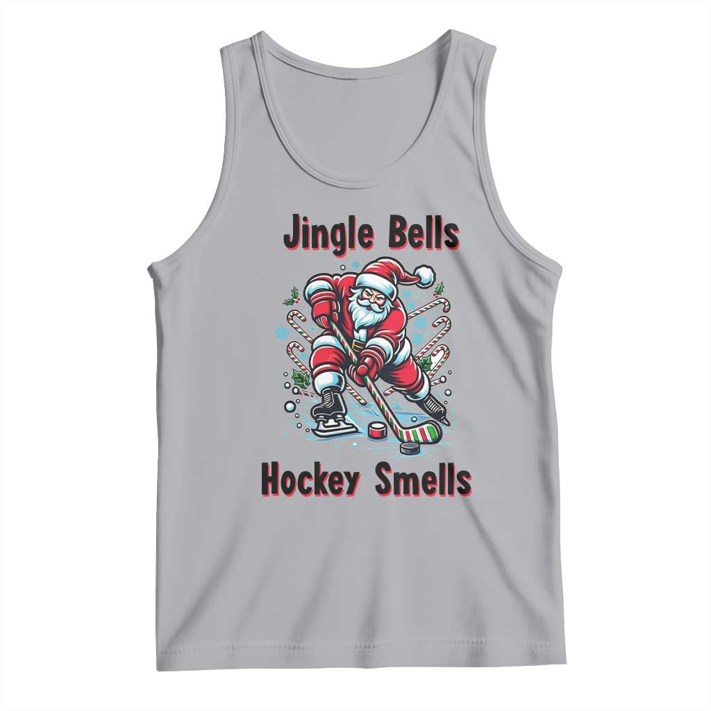 Jingle Bells Hockey Smells Tank Top Funny Santa Ice Hockey Christmas Gift TS12 Athletic Heather Print Your Wear
