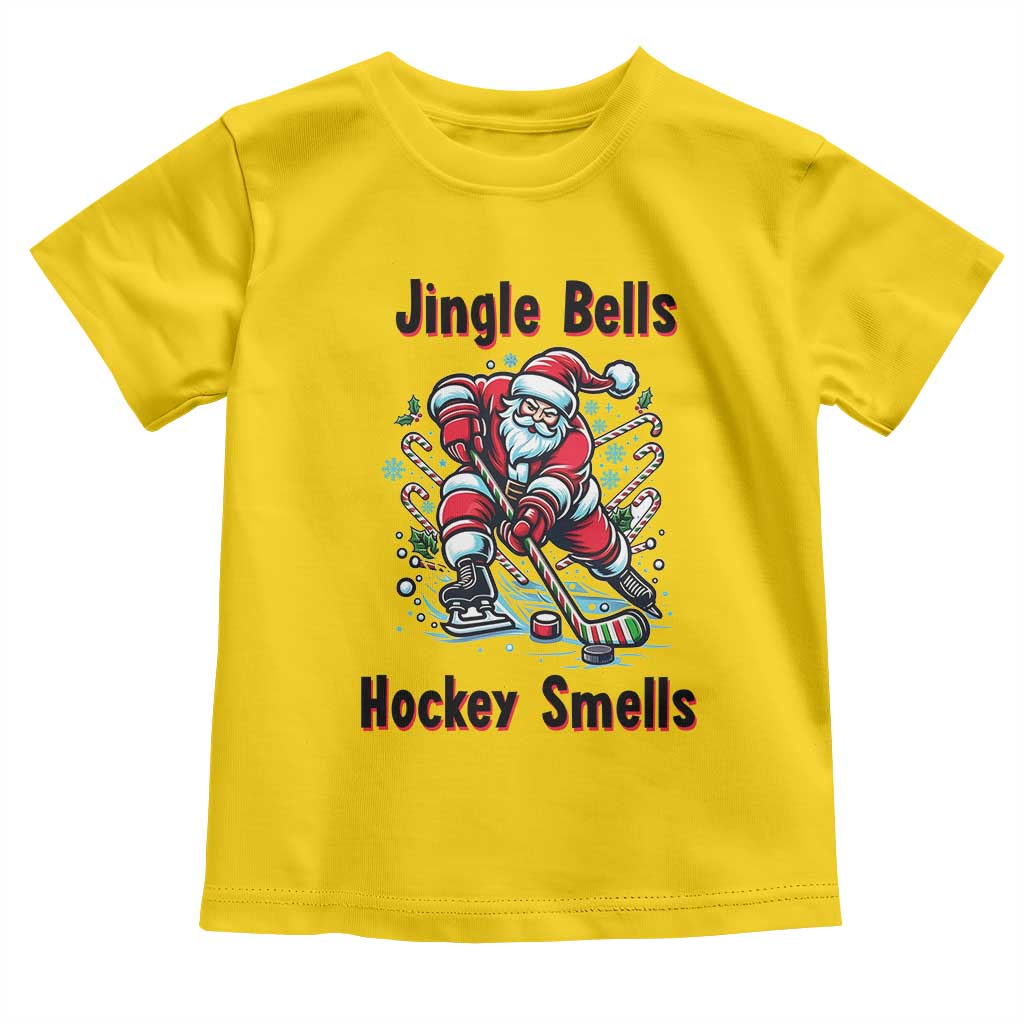 Jingle Bells Hockey Smells Toddler T Shirt Funny Santa Ice Hockey Christmas Gift TS12 Daisy Print Your Wear