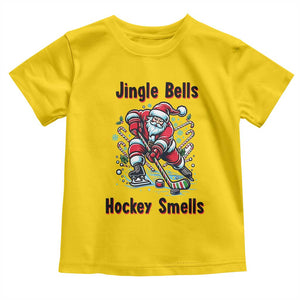 Jingle Bells Hockey Smells Toddler T Shirt Funny Santa Ice Hockey Christmas Gift TS12 Daisy Print Your Wear