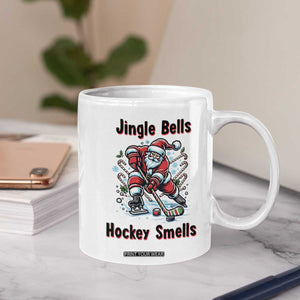 Jingle Bells Hockey Smells Coffee Mug Funny Santa Ice Hockey Christmas Gift TS12 Print Your Wear
