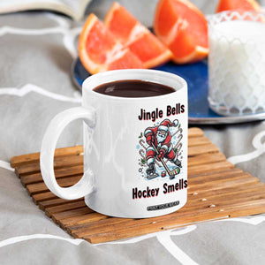 Jingle Bells Hockey Smells Coffee Mug Funny Santa Ice Hockey Christmas Gift TS12 Print Your Wear