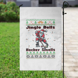 Ugly Christmas Sweater Santa Playing Hockey Garden Flag Jingle Bells Hockey Smells TS12 Print Your Wear