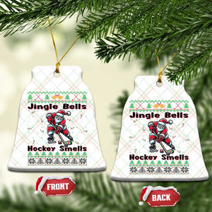Ugly Christmas Sweater Santa Playing Hockey Ceramic Ornament Jingle Bells Hockey Smells TS12 Print Your Wear