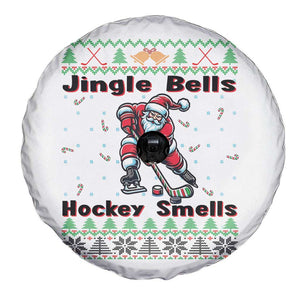 Ugly Christmas Sweater Santa Playing Hockey Spare Tire Cover Jingle Bells Hockey Smells TS12 Print Your Wear