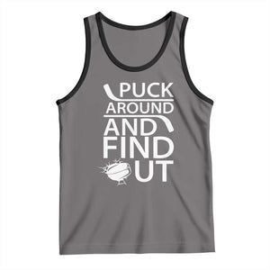 Puck Around And Find Out Tank Top Hockey Lover Gift TS12 Deep Heather Black Print Your Wear