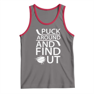 Puck Around And Find Out Tank Top Hockey Lover Gift TS12 Deep Heather Red Print Your Wear