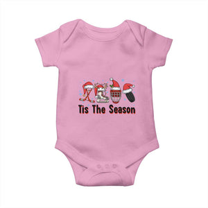 Funny Ice Hockey Christmas Gift Baby Onesie Tis The Season TS12 Light Pink Print Your Wear