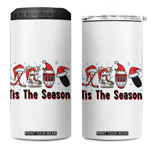 Funny Ice Hockey Christmas Gift 4 in 1 Can Cooler Tumbler Tis The Season TS12 One Size: 16 oz White Print Your Wear