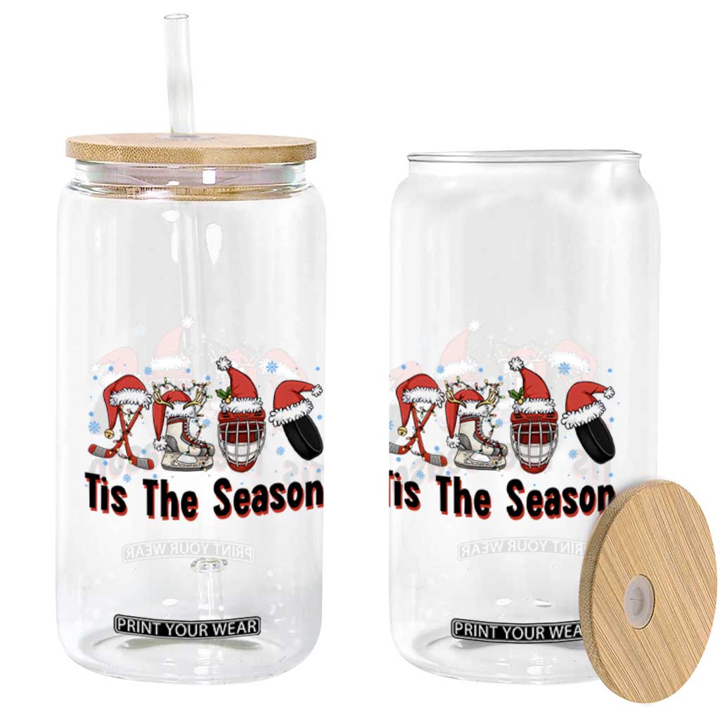 Funny Ice Hockey Christmas Gift Glass Can Tis The Season TS12 Print Your Wear