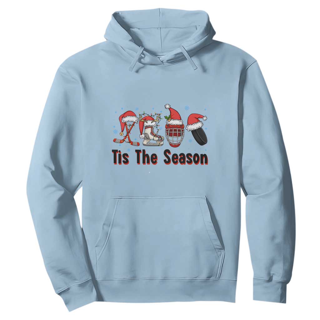 Funny Ice Hockey Christmas Gift Hoodie Tis The Season TS12 Light Blue Print Your Wear