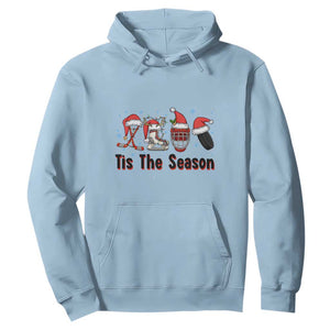 Funny Ice Hockey Christmas Gift Hoodie Tis The Season TS12 Light Blue Print Your Wear