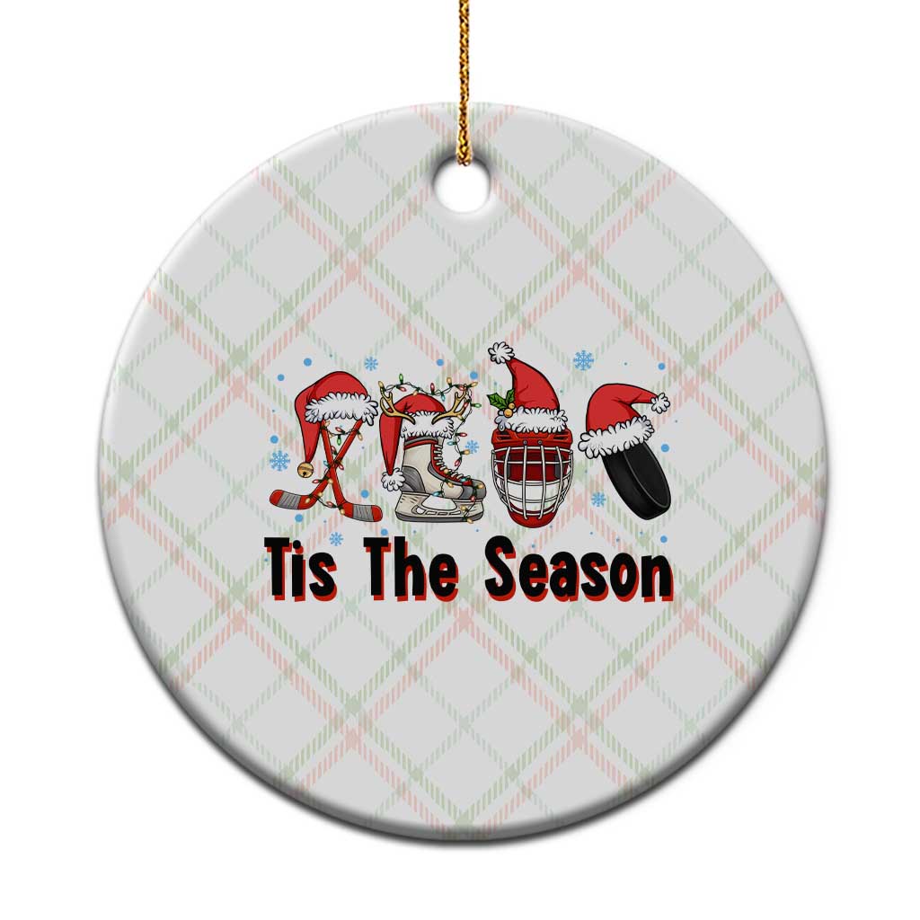 Funny Ice Hockey Christmas Gift Ceramic Ornament Tis The Season TS12 1pc Christmas Plaid Print Your Wear