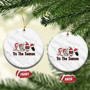 Funny Ice Hockey Christmas Gift Ceramic Ornament Tis The Season TS12 1pc White Marble Print Your Wear