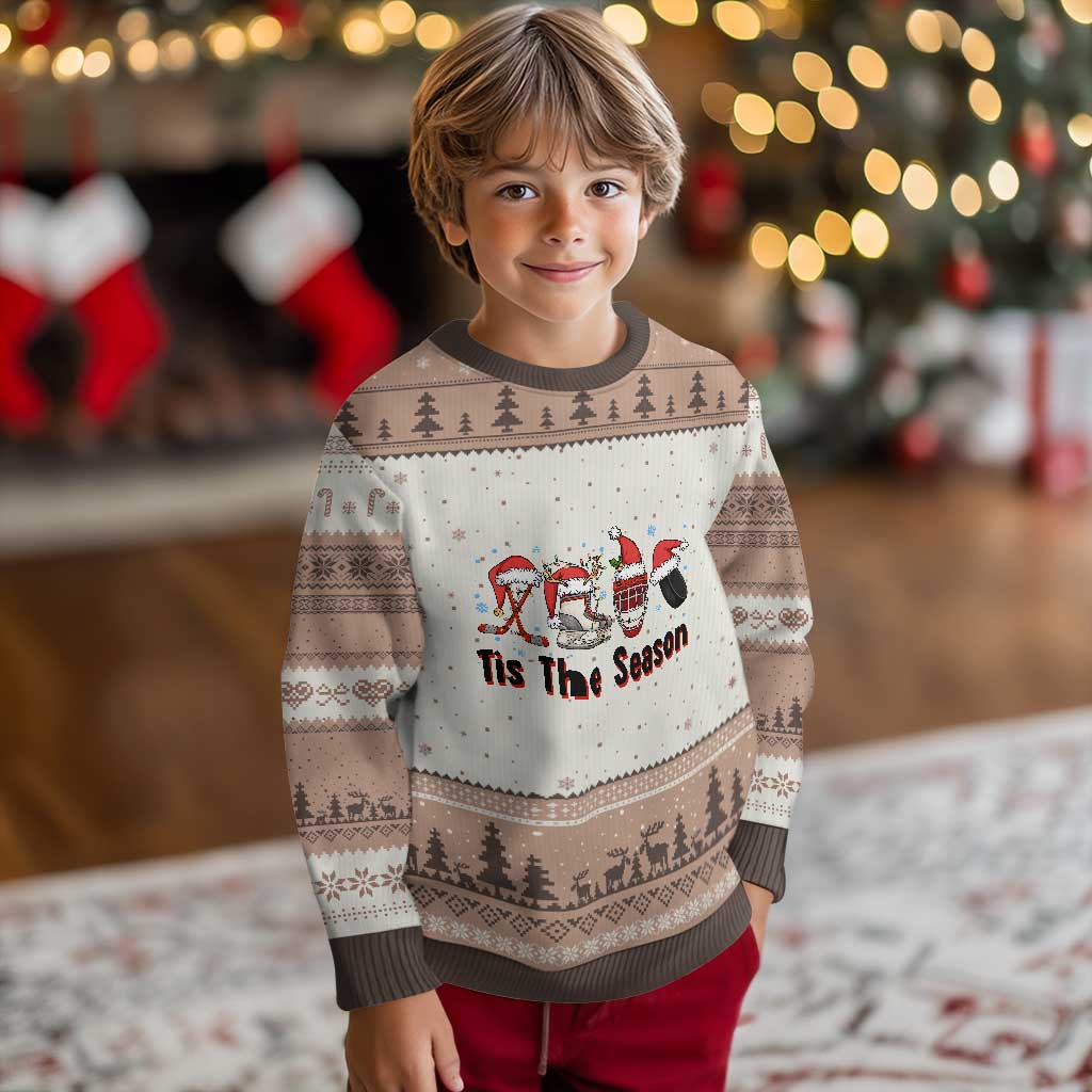 Funny Ice Hockey Xmas Gift Ugly Christmas Sweater Tis The Season TS12 Mocha Mousse Print Your Wear