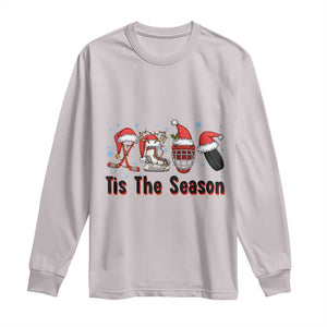 Funny Ice Hockey Christmas Gift Long Sleeve Shirt Tis The Season TS12 Ice Gray Print Your Wear