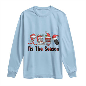 Funny Ice Hockey Christmas Gift Long Sleeve Shirt Tis The Season TS12 Light Blue Print Your Wear