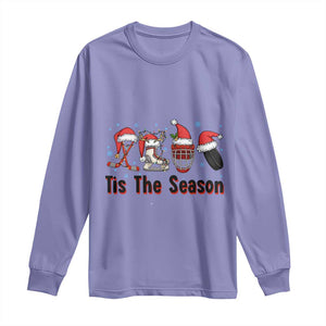 Funny Ice Hockey Christmas Gift Long Sleeve Shirt Tis The Season TS12 Violet Print Your Wear