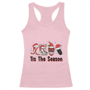 Funny Ice Hockey Christmas Gift Racerback Tank Top Tis The Season TS12 Light Pink Print Your Wear