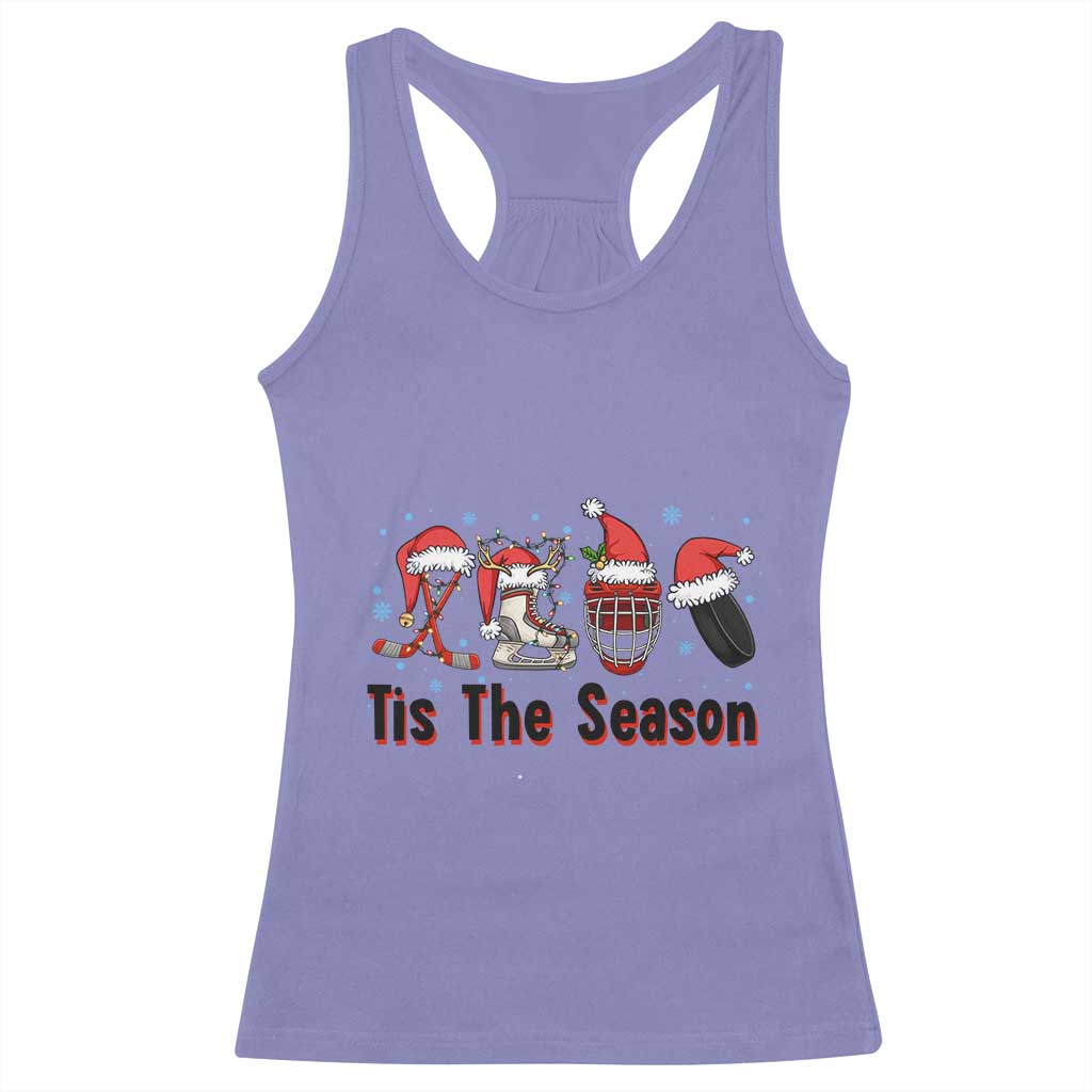 Funny Ice Hockey Christmas Gift Racerback Tank Top Tis The Season TS12 Violet Print Your Wear
