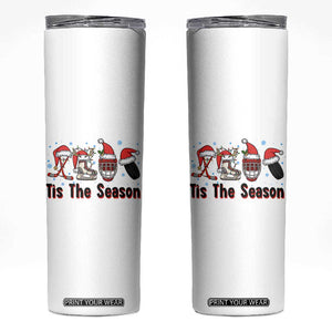 Funny Ice Hockey Christmas Gift Skinny Tumbler Tis The Season TS12 White Print Your Wear