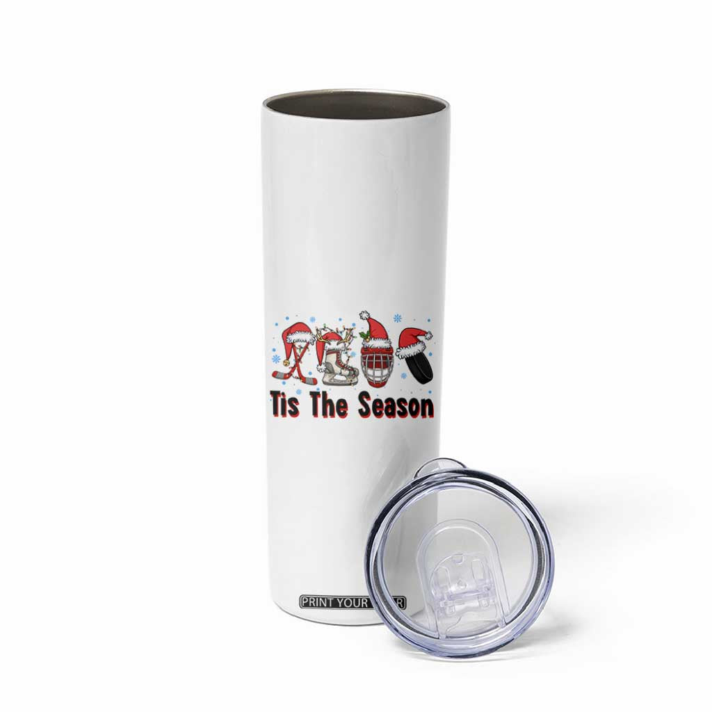 Funny Ice Hockey Christmas Gift Skinny Tumbler Tis The Season TS12 Print Your Wear
