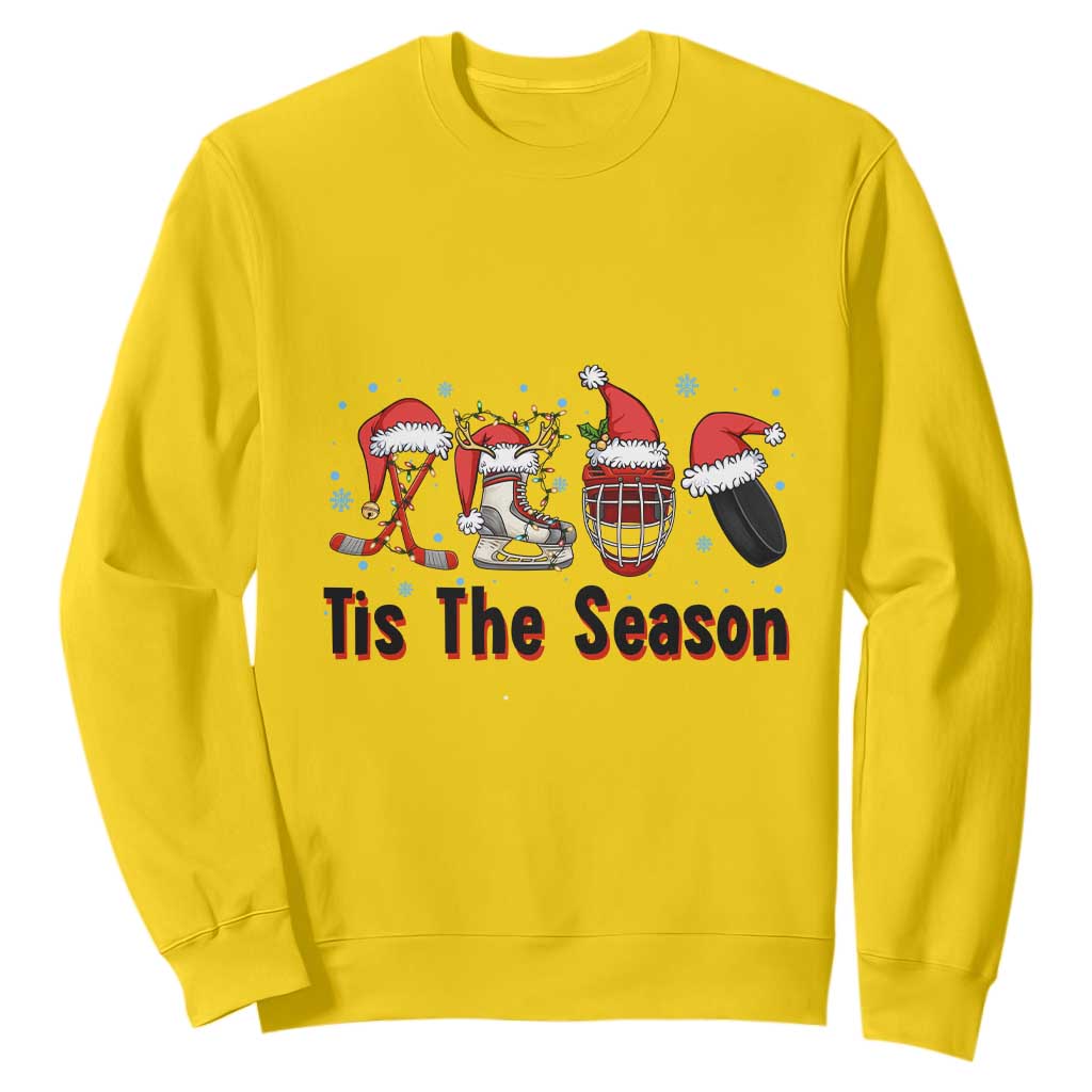 Funny Ice Hockey Christmas Gift Sweatshirt Tis The Season TS12 Daisy Print Your Wear