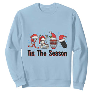 Funny Ice Hockey Christmas Gift Sweatshirt Tis The Season TS12 Light Blue Print Your Wear