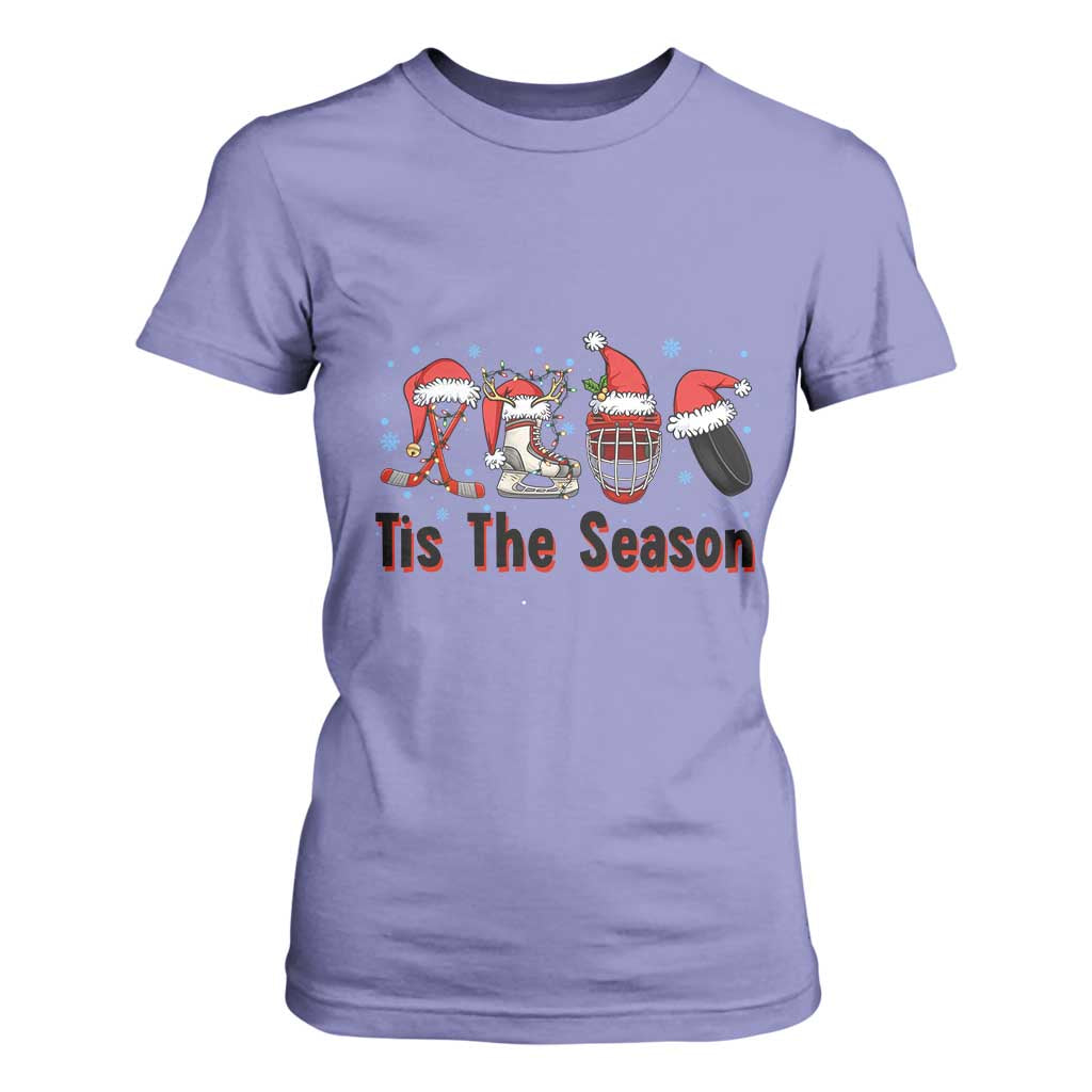 Funny Ice Hockey Christmas Gift T Shirt For Women Tis The Season TS12 Violet Print Your Wear