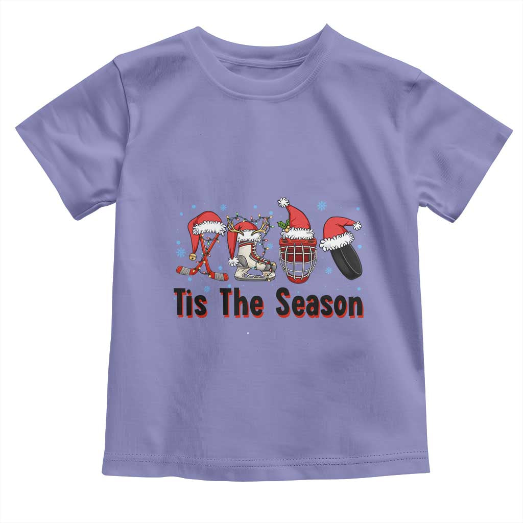 Funny Ice Hockey Christmas Gift Toddler T Shirt Tis The Season TS12 Violet Print Your Wear