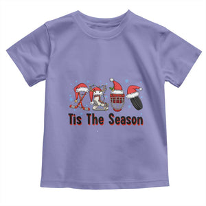 Funny Ice Hockey Christmas Gift Toddler T Shirt Tis The Season TS12 Violet Print Your Wear
