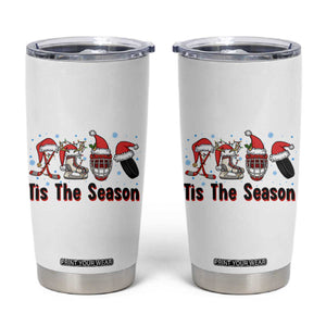 Funny Ice Hockey Christmas Gift Tumbler Cup Tis The Season TS12 White Print Your Wear