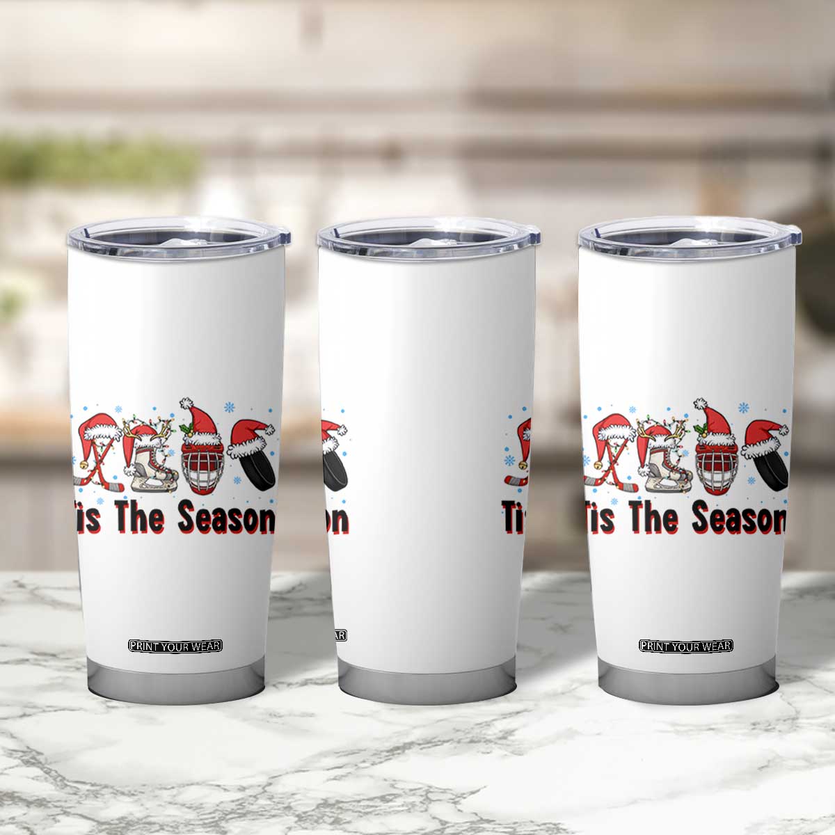 Funny Ice Hockey Christmas Gift Tumbler Cup Tis The Season TS12 Print Your Wear