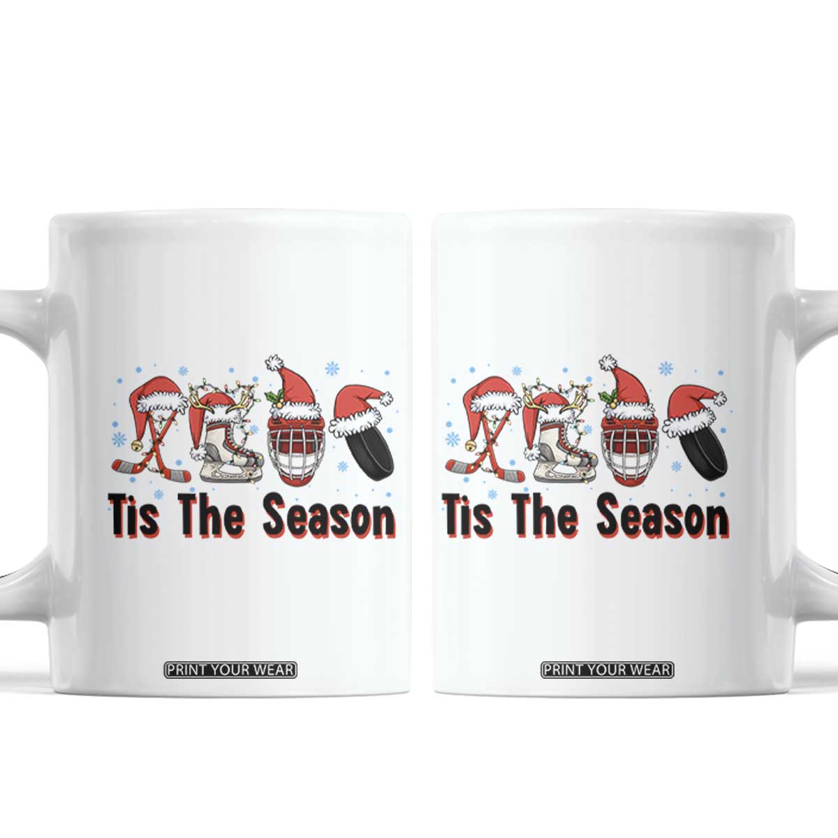 Funny Ice Hockey Christmas Gift Coffee Mug Tis The Season TS12 White Print Your Wear