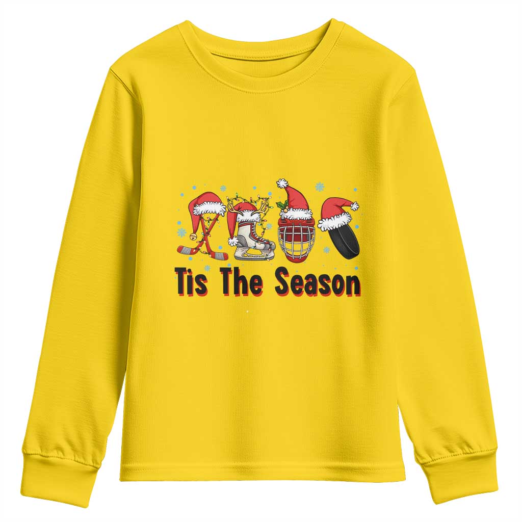 Funny Ice Hockey Christmas Gift Youth Sweatshirt Tis The Season TS12 Daisy Print Your Wear