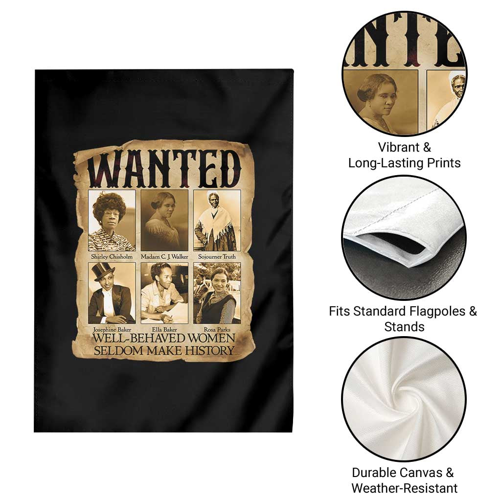 Well Behaved Women Seldom Make History Garden Flag Vintage Feminist Poster TS12 Print Your Wear