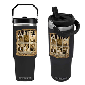 Well Behaved Women Seldom Make History Flip Straw Tumbler Vintage Feminist Poster TS12 One Size: 30 oz Black Print Your Wear