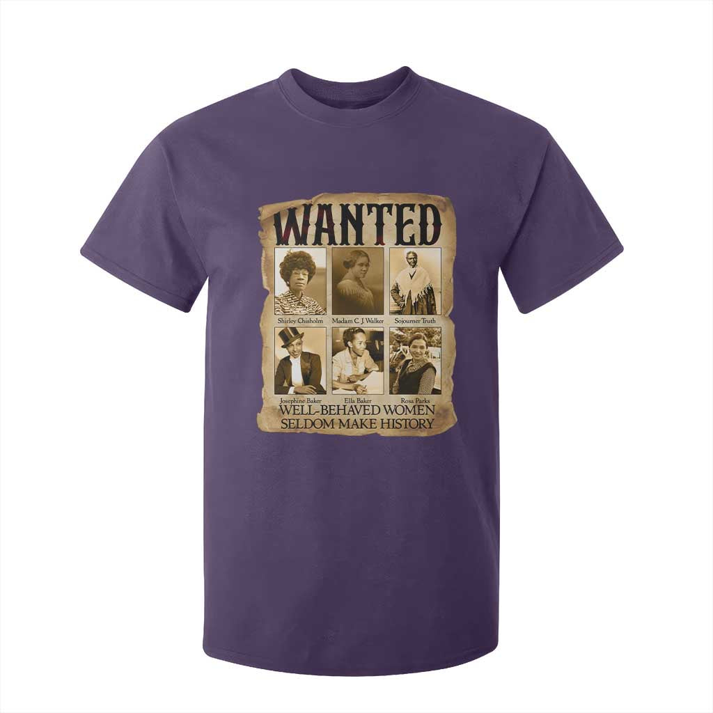 Well Behaved Women Seldom Make History T Shirt For Kid Vintage Feminist Poster TS12 Purple Print Your Wear