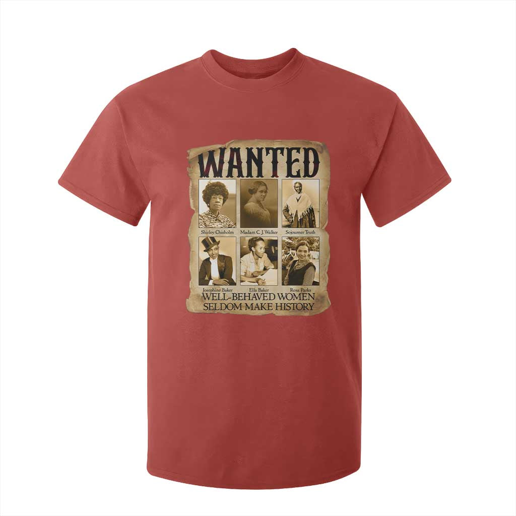 Well Behaved Women Seldom Make History T Shirt For Kid Vintage Feminist Poster TS12 Red Print Your Wear