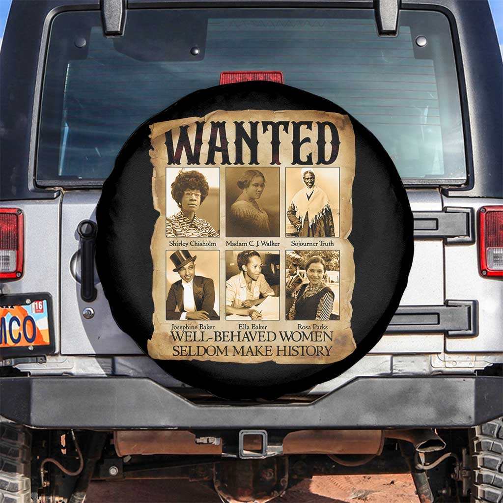 Well Behaved Women Seldom Make History Spare Tire Cover Vintage Feminist Poster TS12 No hole Black Print Your Wear