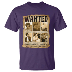 Well Behaved Women Seldom Make History T Shirt Vintage Feminist Poster TS12 Purple Print Your Wear