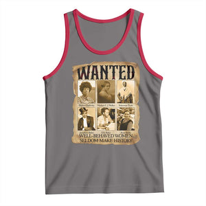 Well Behaved Women Seldom Make History Tank Top Vintage Feminist Poster TS12 Deep Heather Red Print Your Wear