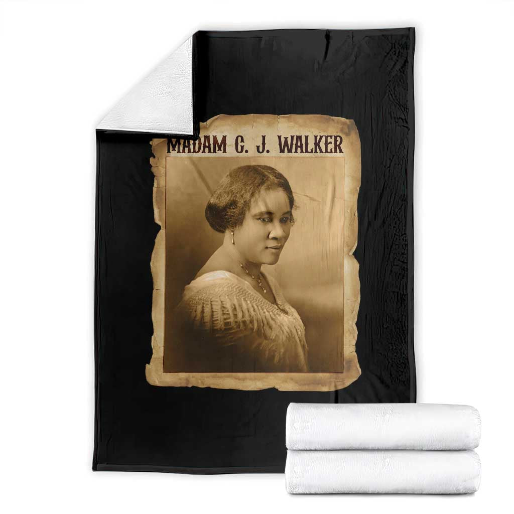 Madam CJ Walker Throw Blanket Female Empowerment History Gift TS12 Black Print Your Wear
