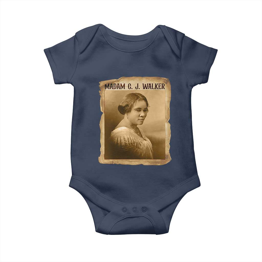Madam CJ Walker Baby Onesie Female Empowerment History Gift TS12 Navy Print Your Wear