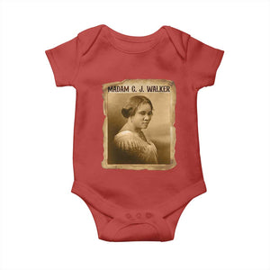 Madam CJ Walker Baby Onesie Female Empowerment History Gift TS12 Red Print Your Wear