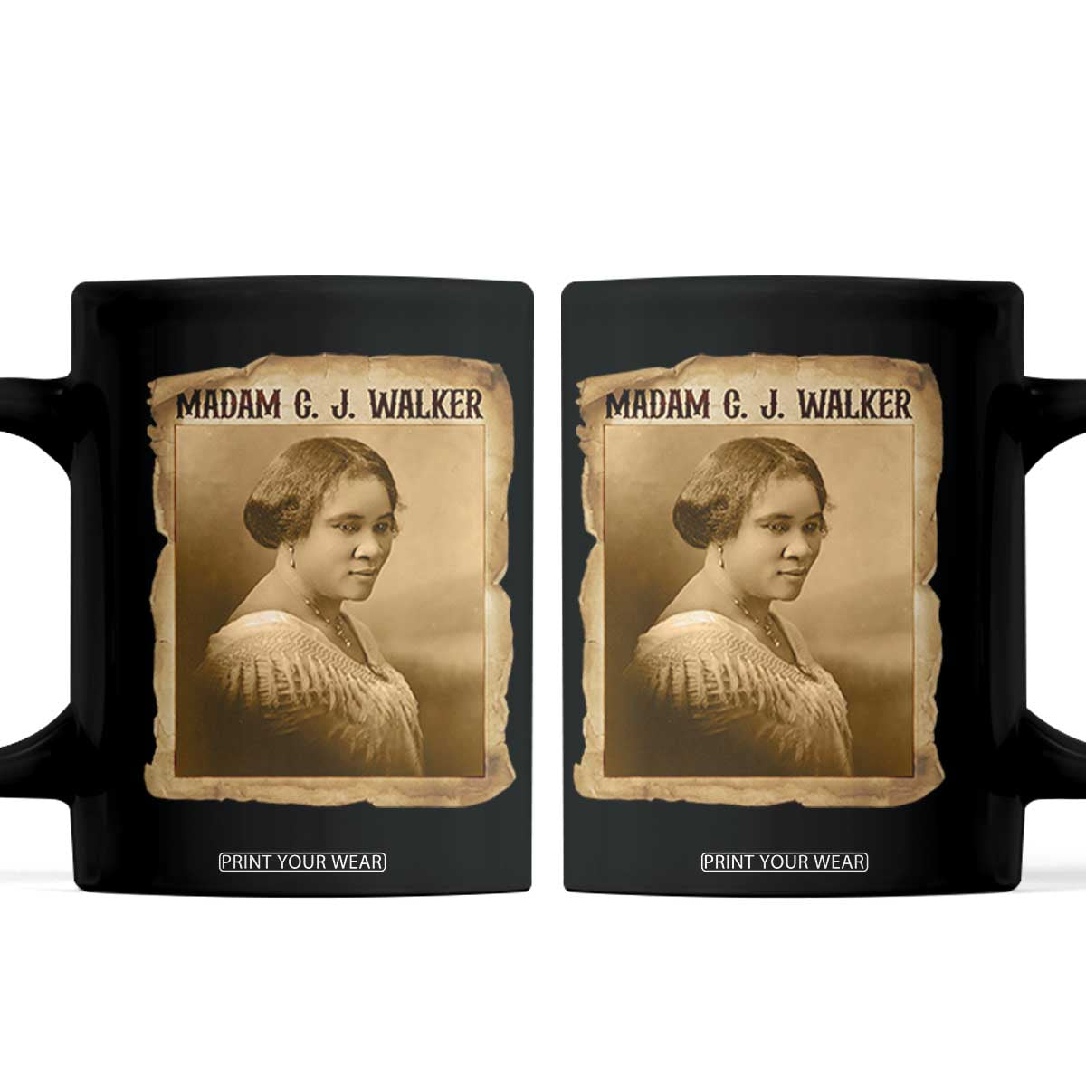 Madam CJ Walker Coffee Mug Female Empowerment History Gift TS12 Black Print Your Wear
